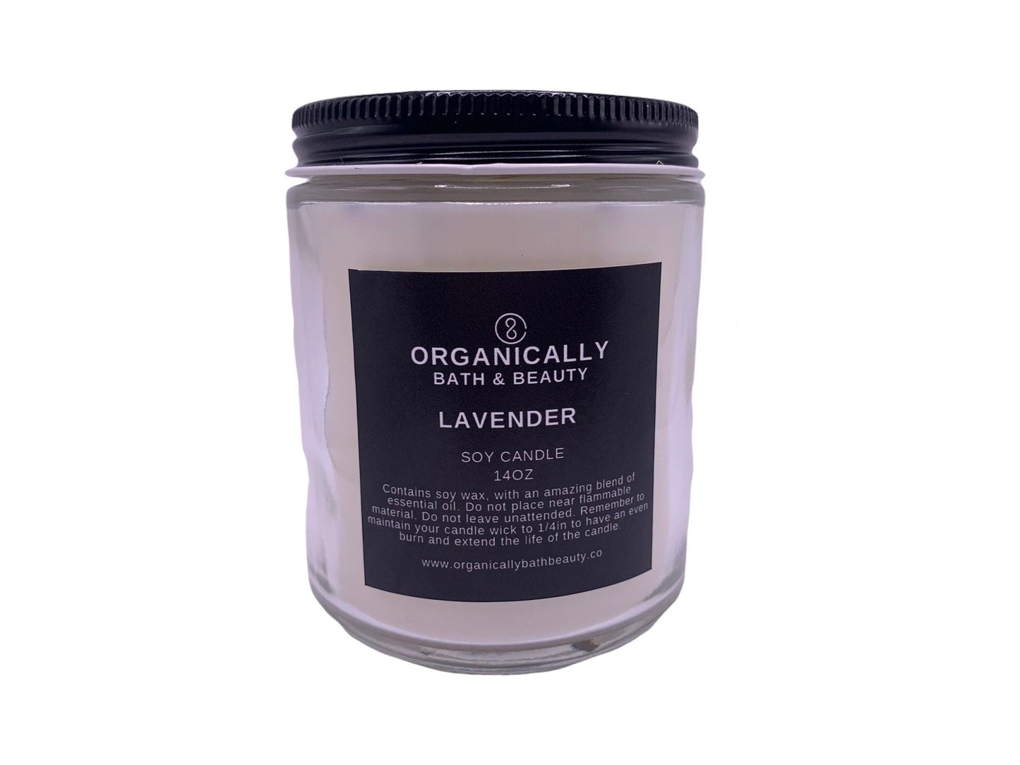 Lavender Soy Candle (14oz) - Organically Bath & Beauty